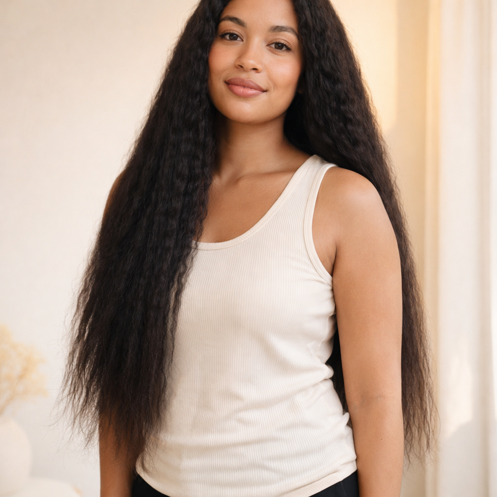 6x6 Kinky Straight Tape-In Hair Extensions