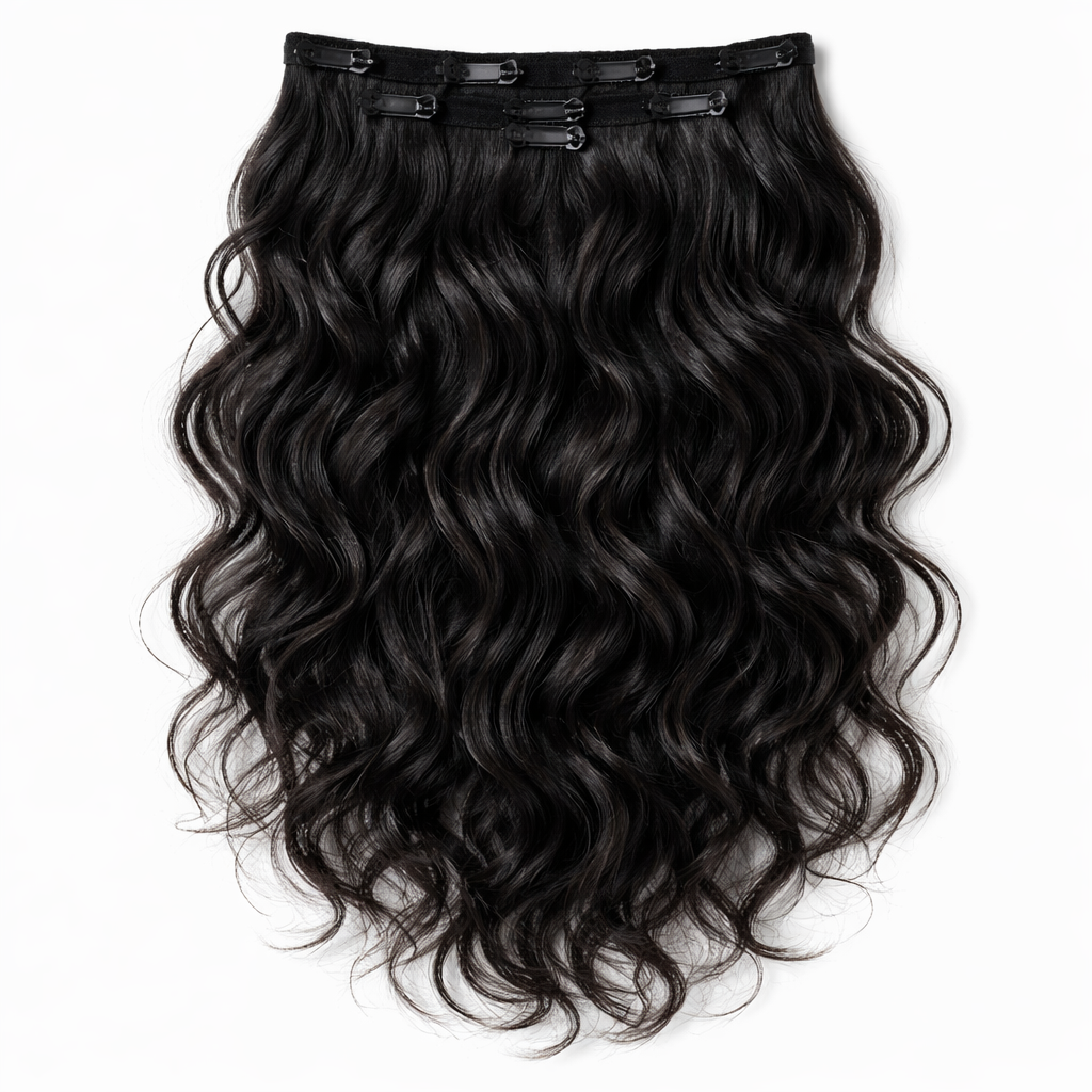 4x4 Natural Clips-On Hair Extensions (Bohemian)